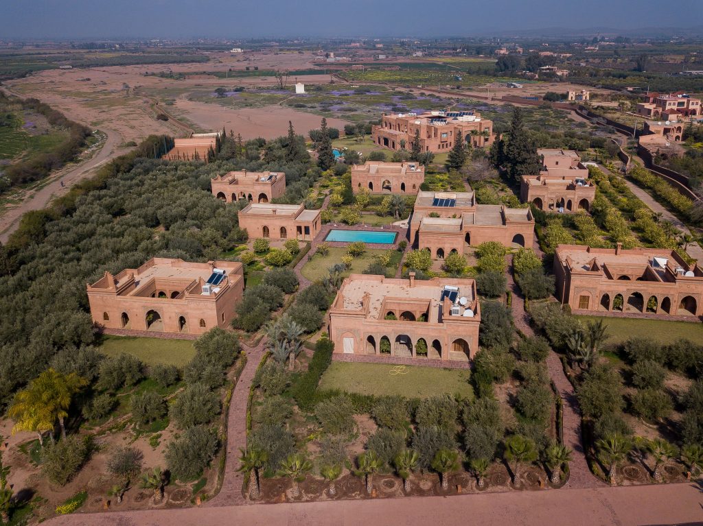 aerien villa photo in Marrakech Morocco
